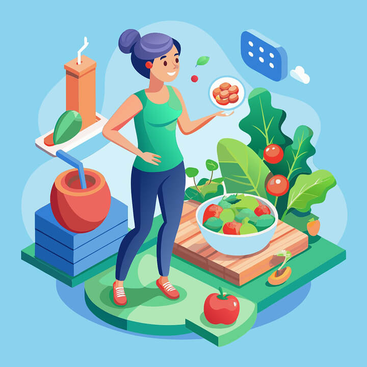 Eating healthy items 