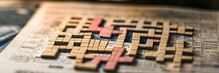 Traditional Word game / Crossword on newspaper 